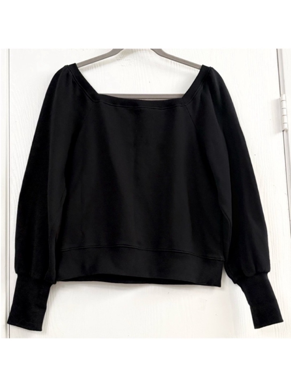 Rebecca Minkoff Ariel  Square Neck Black Sweatshirt Size Medium